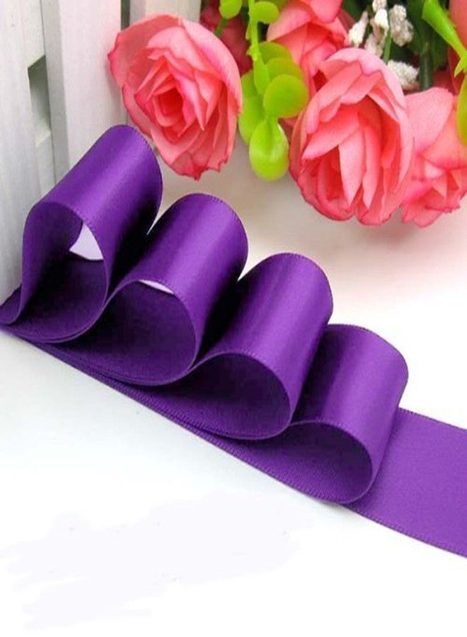 GBSTORE GBSTORE 1 1/2 inch 25 Yards Deep Purple Satin Ribbon Perfect for Wedding, Gift Wrapping - Image 3